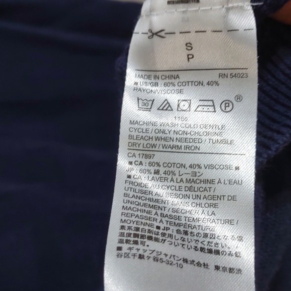 SLIGHTLY USED BANANA REPUBLIC LIGHTWEIGHT SWEATER NAVY AND WHITE POLKA DOT - Picture 6 of 6